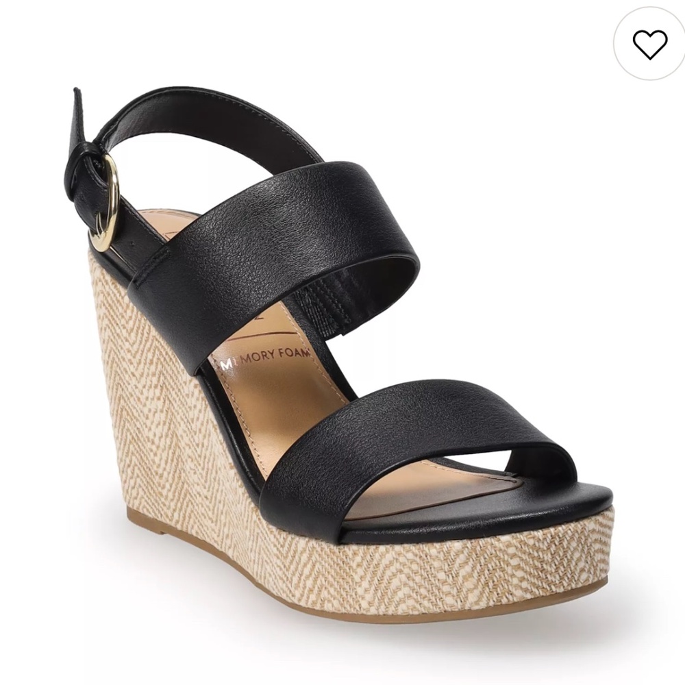 LC Lauren Conrad Wileen Women's Wedge Sandals Size 6